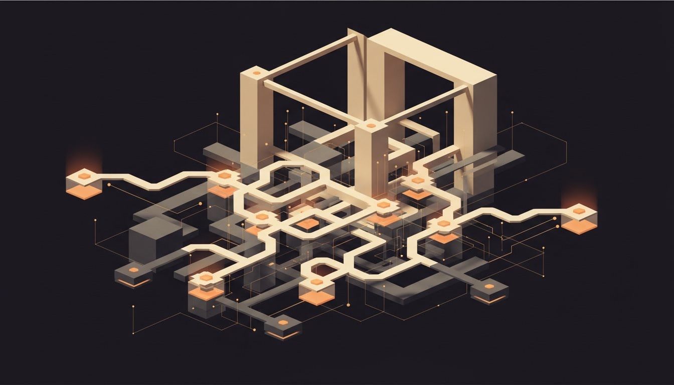Illustration éditoriale pour « Concevoir un Cadre de Gouvernance Scalable pour les Agents IA : Couches et Droits de Décision »