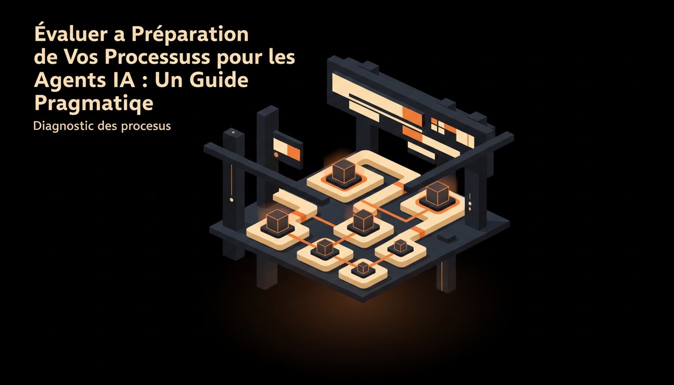 Illustration éditoriale pour « Évaluer la Préparation de Vos Processus pour les Agents IA : Un Guide Pragmatique »