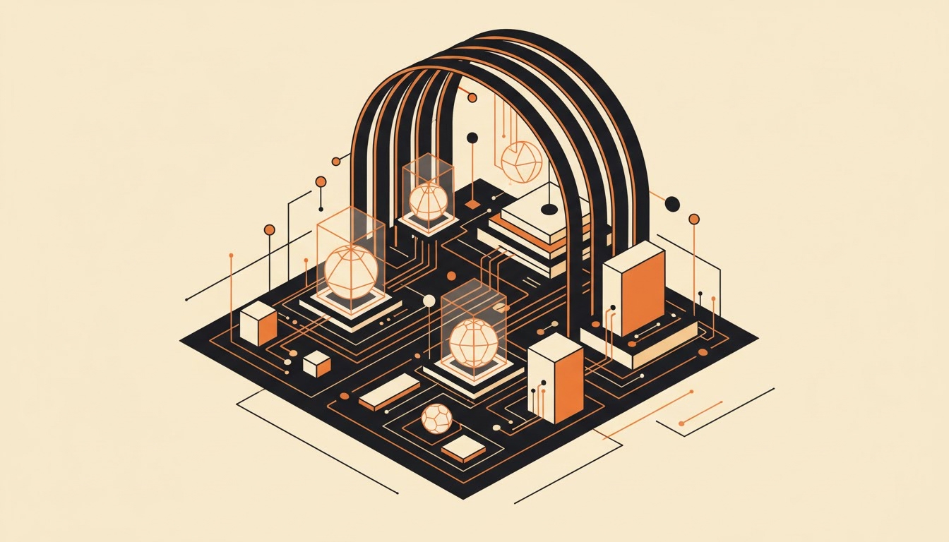 Illustration éditoriale pour « Gouvernance des Agents IA : Un Cadre Décisionnel pour Optimiser Votre Capacité Opérationnelle »