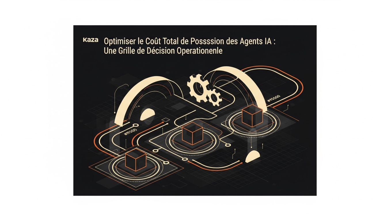 Illustration éditoriale pour « Optimiser le Coût Total de Possession des Agents IA : Une Grille de Décision Opérationnelle »