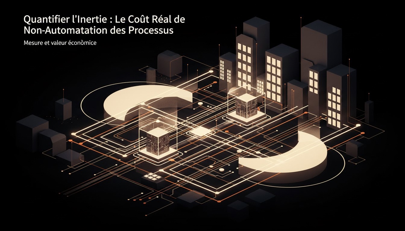 Illustration éditoriale pour « Quantifier l'Inertie : Le Coût Réel de la Non-Automatisation des Processus »